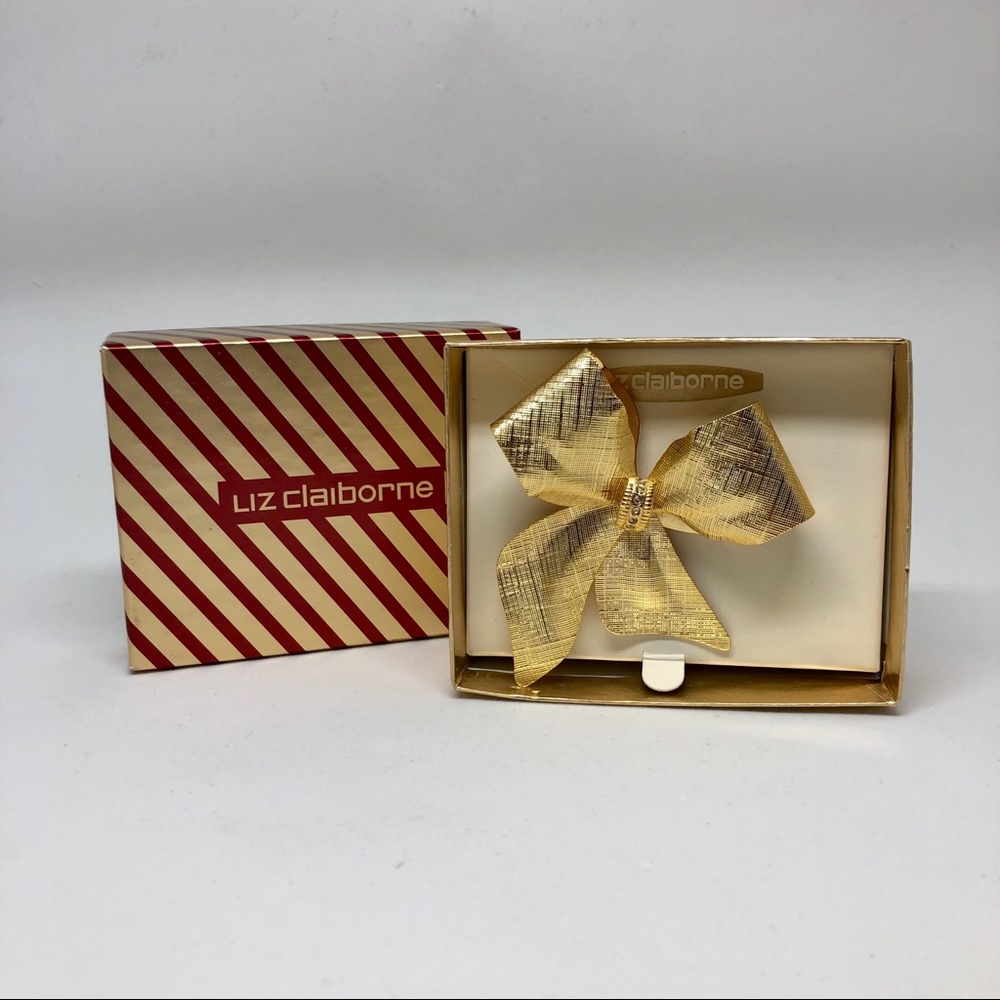 Liz Claiborne - Gold Bow Brooch